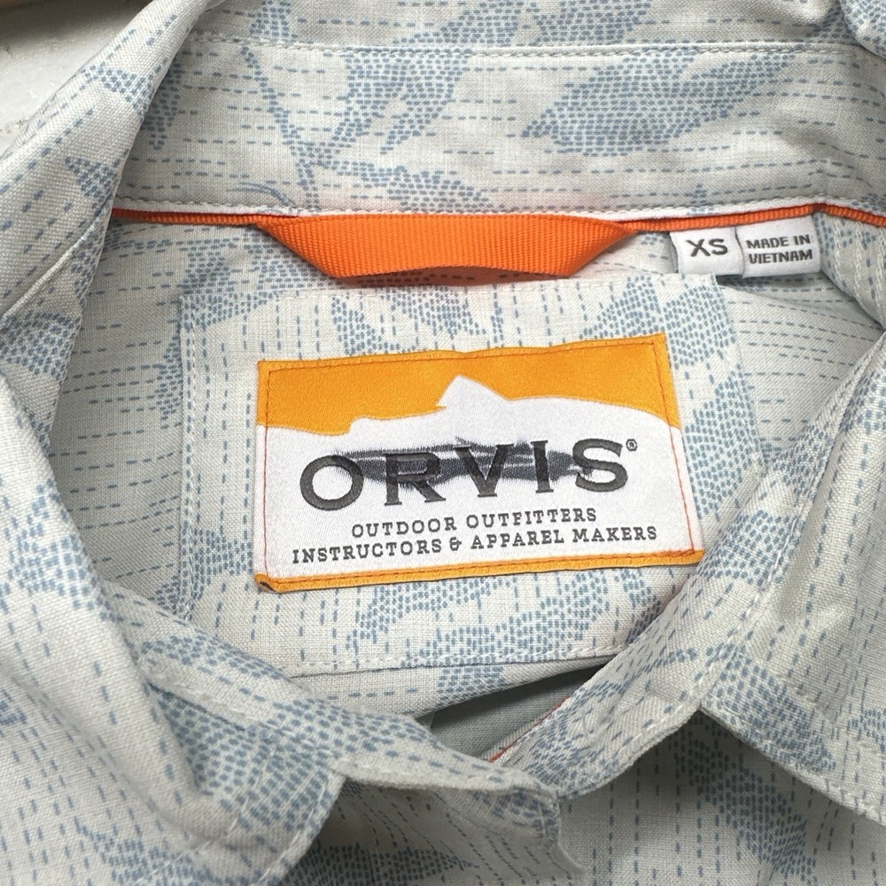 NWOT Orvis Tech Chambray Short Sleeve Work Shirt Women XS White UPF 40 Gardening - Picture 4 of 9